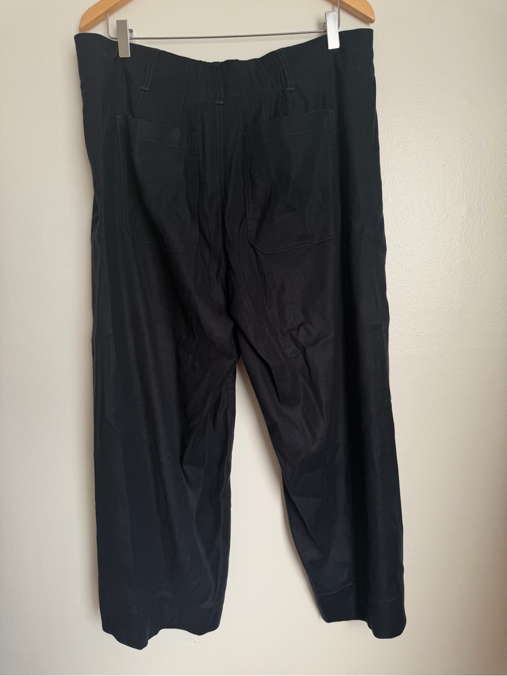 Maeve Colette Linen Stretch Wide Leg Pants Women Size 16W Dark Navy - Picture 3 of 6